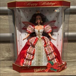 Barbie Happy Holidays Special Edition Doll - Red and Gold